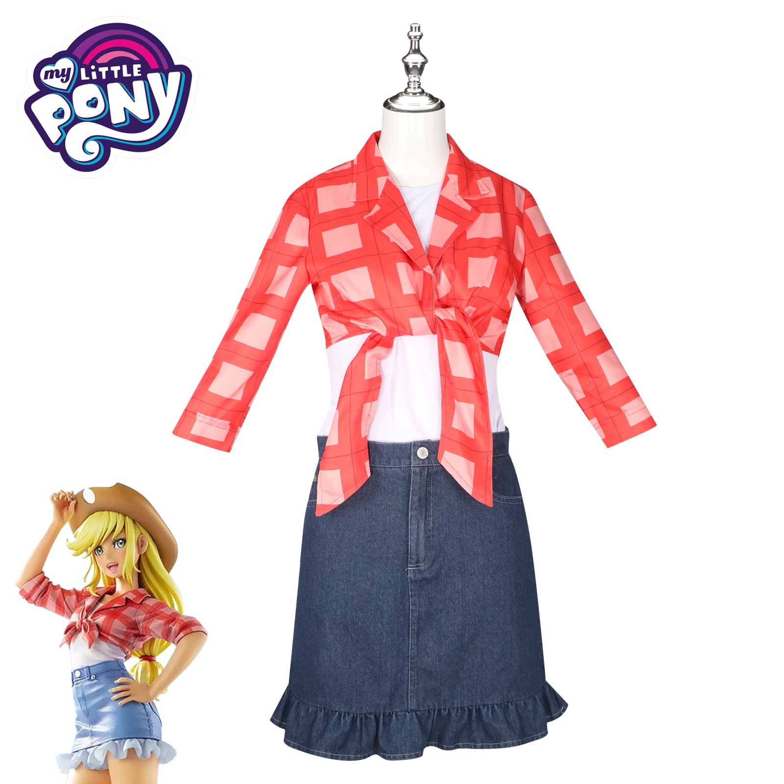 ポニーポーリーコスプレ服碧琪リンゴ嘉児清新甘コスプレ衣装かわいいデニムスカートスーツ