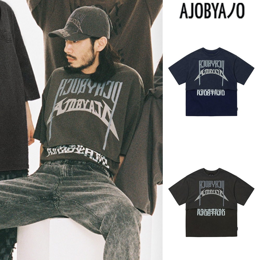 【AJO AJOBYAJO】 [PBA] Arch Logo Washed Layered T-Shirt