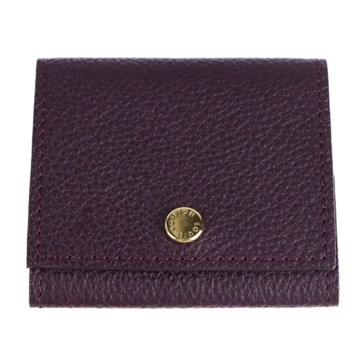 超美品 LOUIS VUITTON ルイ ヴィトン エテュイ エクテュール M61484 レザー ケッチュ パープル系 ゴールド金具 イヤホンケース ビトン【本物保証】