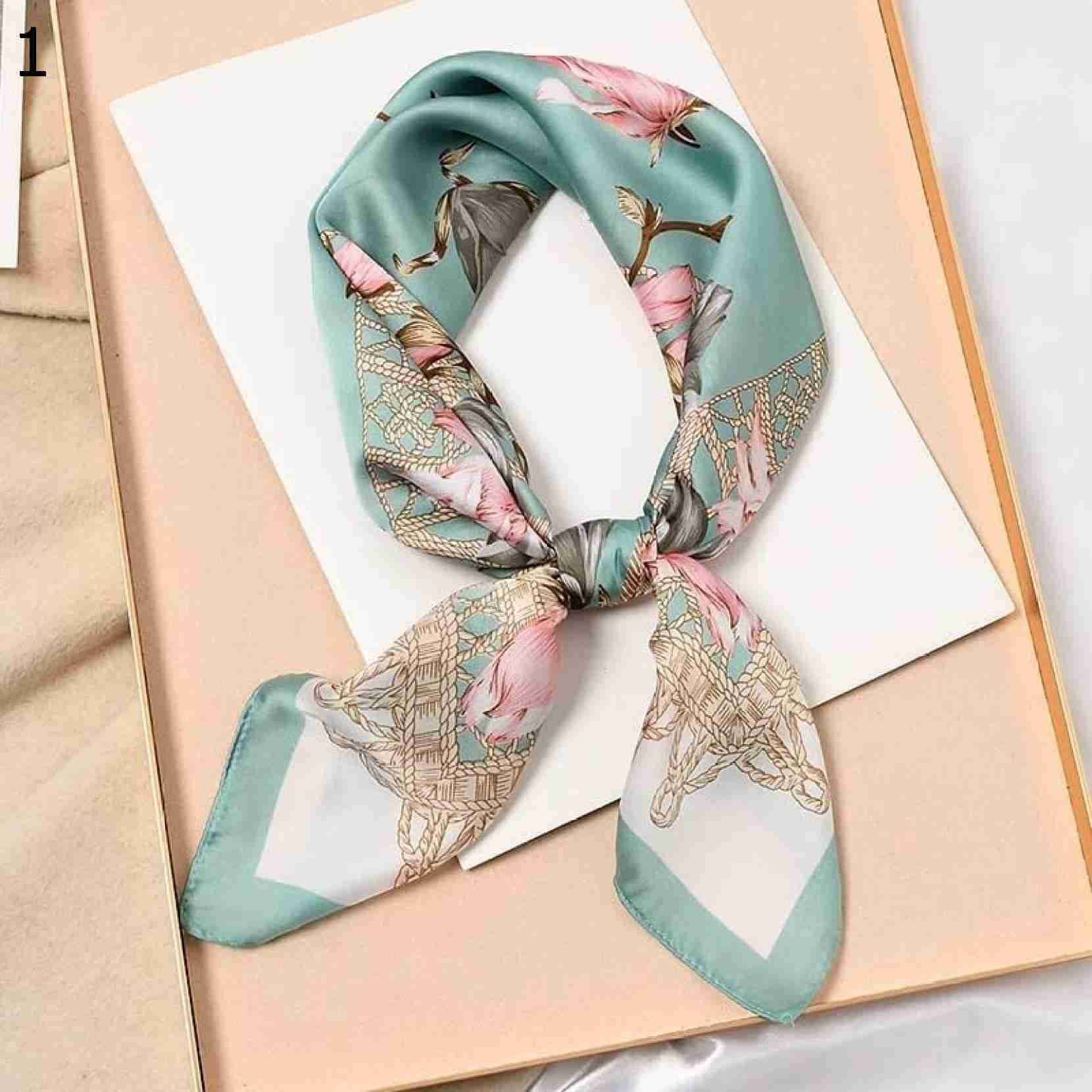 【20%OFFクーポン～】70x70cm 女性用多機能ポリエステルスカーフ春ショール クリエイティブプリントサテン スモールスクエアラップ スカーフショール スカーフ (Color : 10 Si