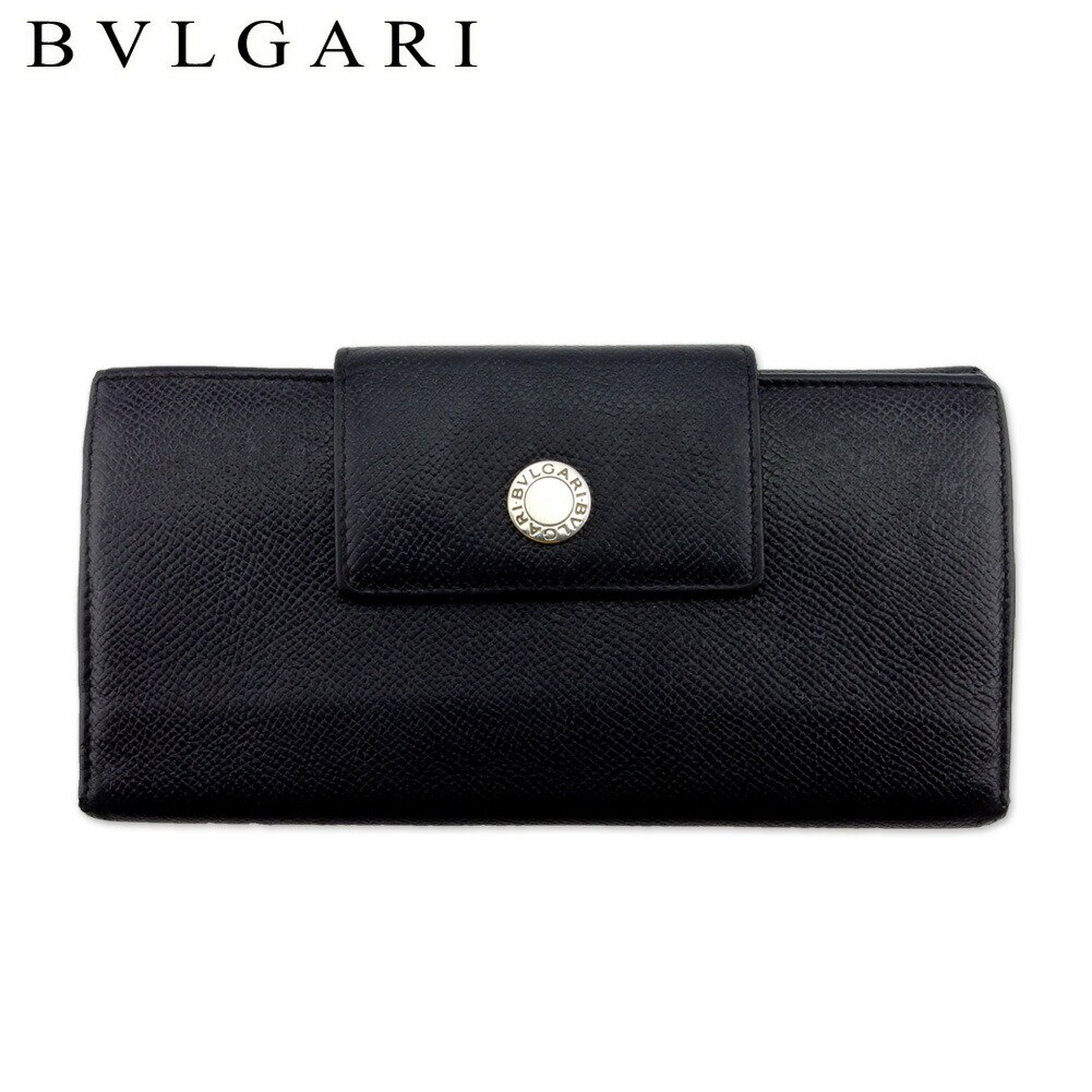 長財布 Wホック 三つ折り 財布 クラシコ メンズ ブラック シルバー 中古