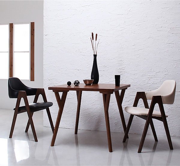 [組立設置付]北欧モダンデザインダイニング [ヴィヨン] ヴィヨン 3点セット テーブルW80＋チェアx2 ホワイト