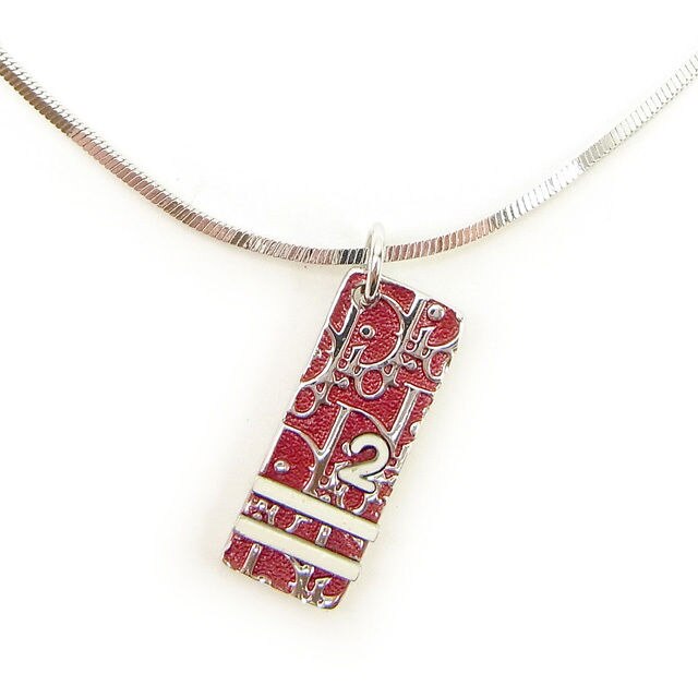 ネックレス ペンダント アクセサリー トロッタープレート シルバー ボルドー ホワイト 中古