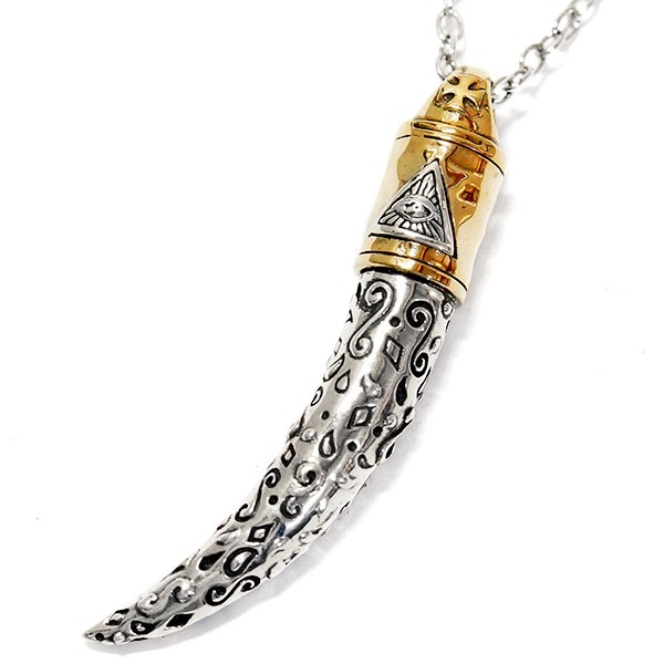 狼 牙 ウルフ ファング 十字架 クロス ホルスの目 フリーメイソン ゴールド 幾何学模様 ピラミッド