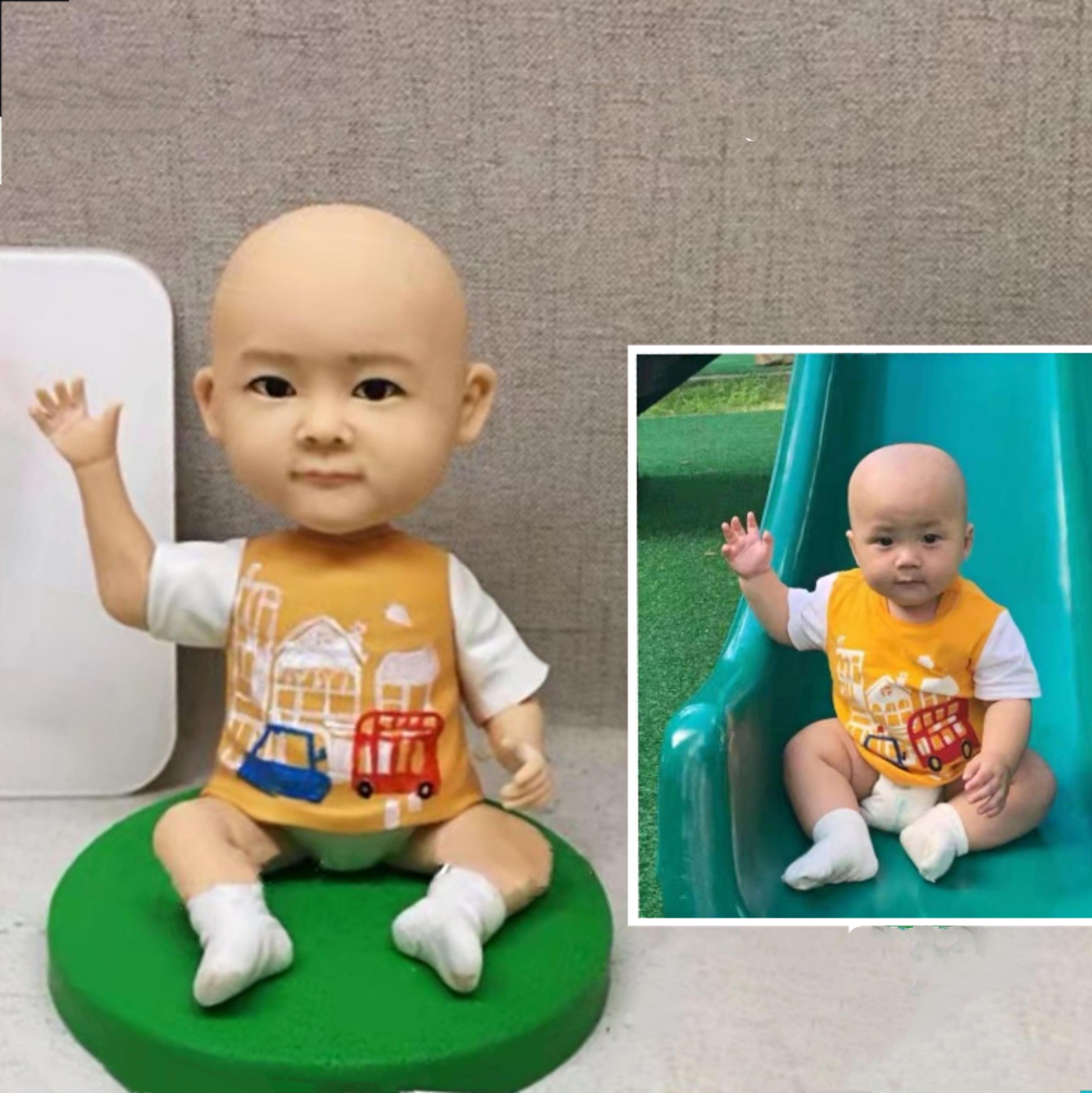 【オーダーメイド】3D肖像画 似顔絵 写真 人形 フィギュア 誕生日 ベビー 赤ちゃん キッズ 子供 幼児 出産祝い