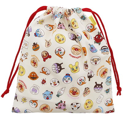 他サイト： 伊藤産業 巾着 アンパンマン オールスター お着替え巾着 約29×25cm 日本製 アイボリー ANC-1001の商品画像