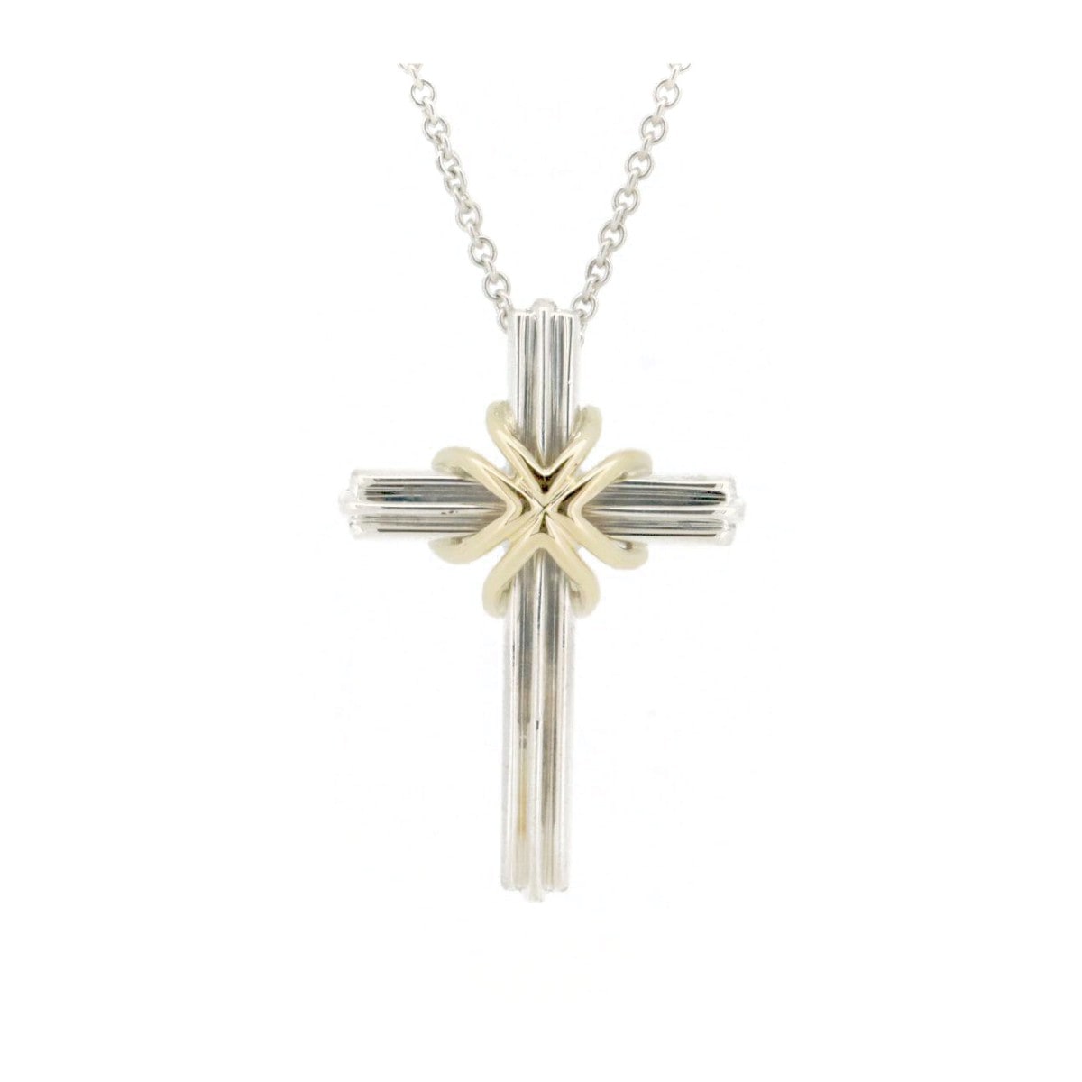 シグネチャークロス ネックレス K18YG/SV925(18金 イエローゴールド/シルバー925) 質屋出品