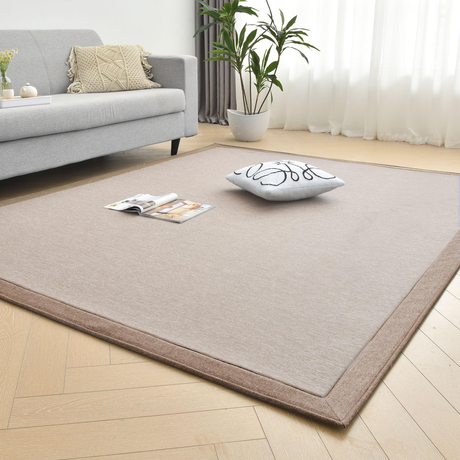 aicomri カーペット 夏用 ラグマット 接触冷感 ラグ 厚手 13 mm 約185×240 cm 3畳 洗える 夏 ひんやり 洗える 防水 滑り止め付 じゅうたん 防ダニ 防臭 涼しい らぐまっ