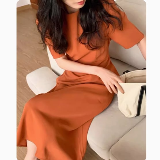 ワンピース レディース ロング 半袖 ラウンドネック 襟なし ワイド ストレート Iライン 大人可愛い シンプル カジュアル おしゃれ レトロ アジアン エスニック エキゾチック こなれ感 ラフ 9,533円