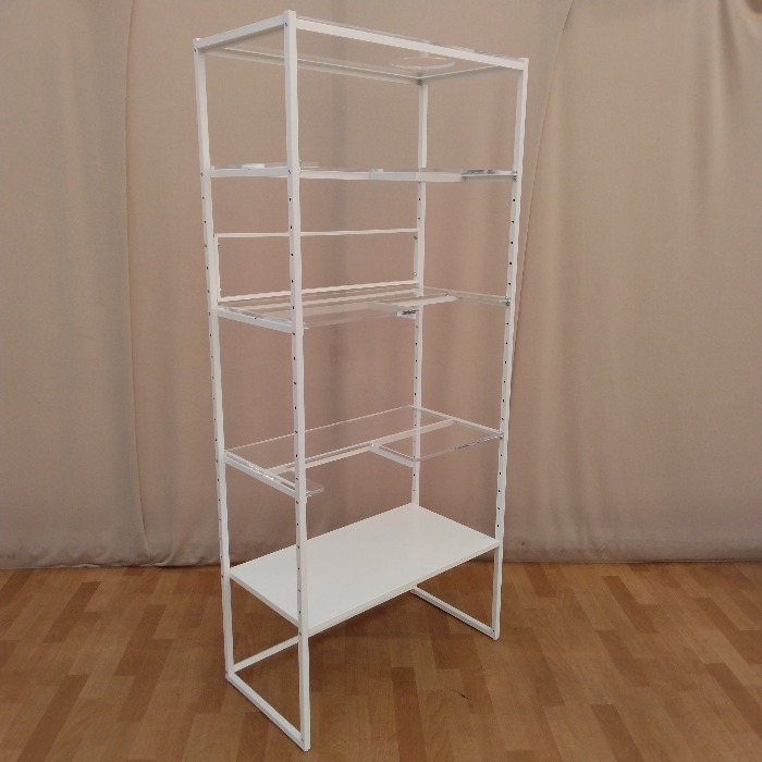 ホワイト ネコ裏側が見えるアクリルラックＷ８０