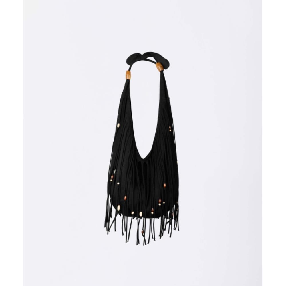 スカルプター Shaggy Fringe Market Bag Black SC25S513BK