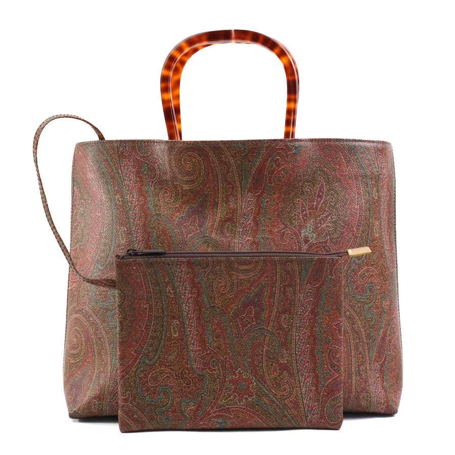 エトロ ETRO ハンドバッグ ペイズリー PVC/プラスチック マルチカラー/ブラウン レディース e59434a