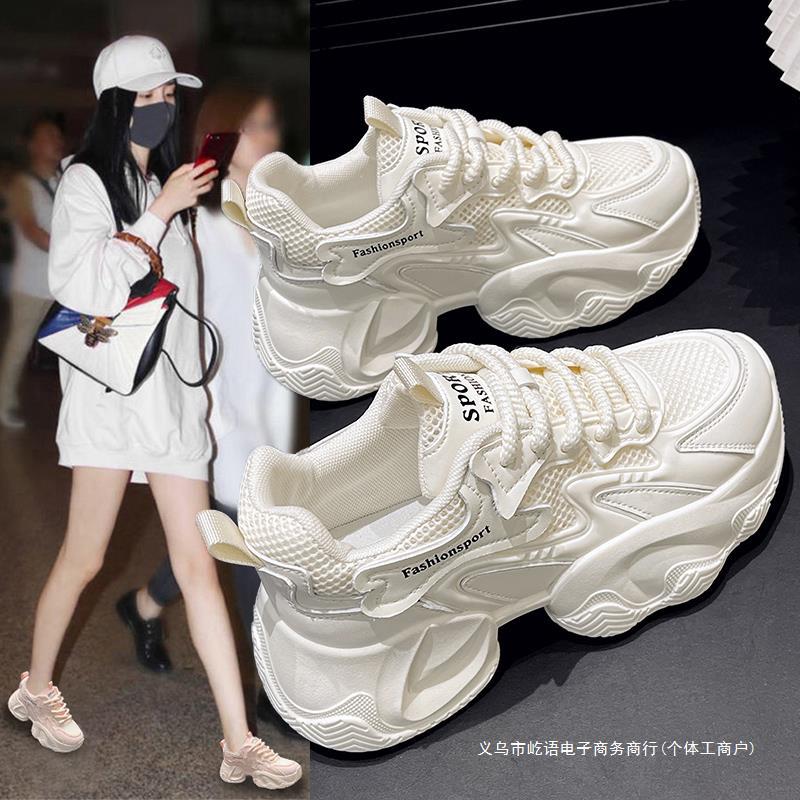 厚底ダッドシューズ レディース 2025年夏新作 万能メッシュ 通気性 カジュアル スポーツ メッシュシューズ シングルシューズ