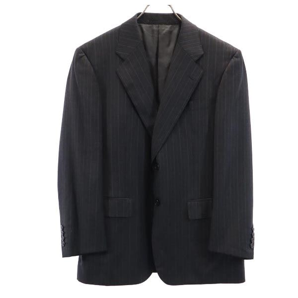 日本製 ウール ストライプ柄 テーラードジャケット R46-44 グレー系 メンズ