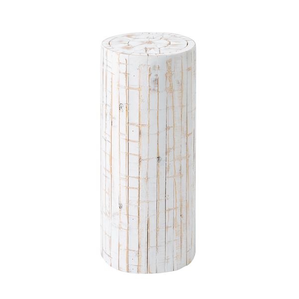 プランタースタンド 約直径25x高さ53cm ホワイト 木製 グリーンベース 完成品 リビング 店舗 観葉植物用 インテリア家具