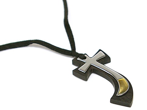 5601CIONDOLO １POINT GOLD CROSS MOTIFS NECKRACE EBO