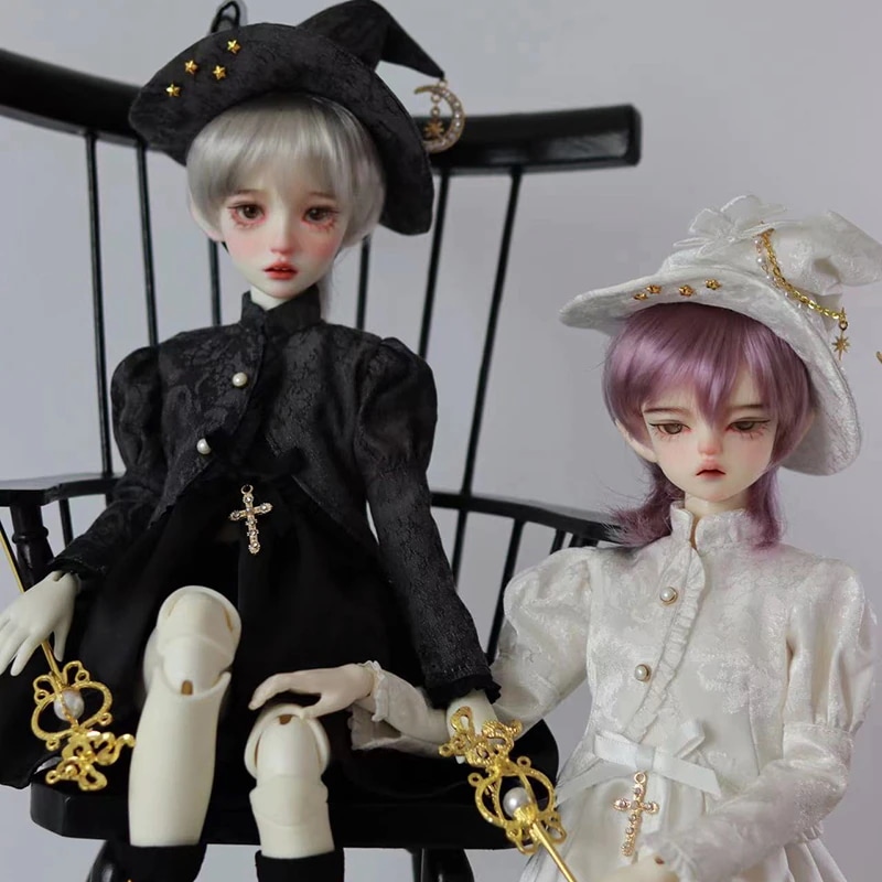 1/4 BJDドール用衣装セット 白 黒 6点 MSDサイズ球体関節人形用 ドール服