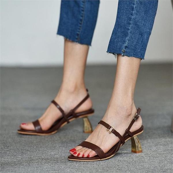 215 ヒールサンダル ストラップサンダル 女性サンダル 夏 ハイヒール (S8349602)