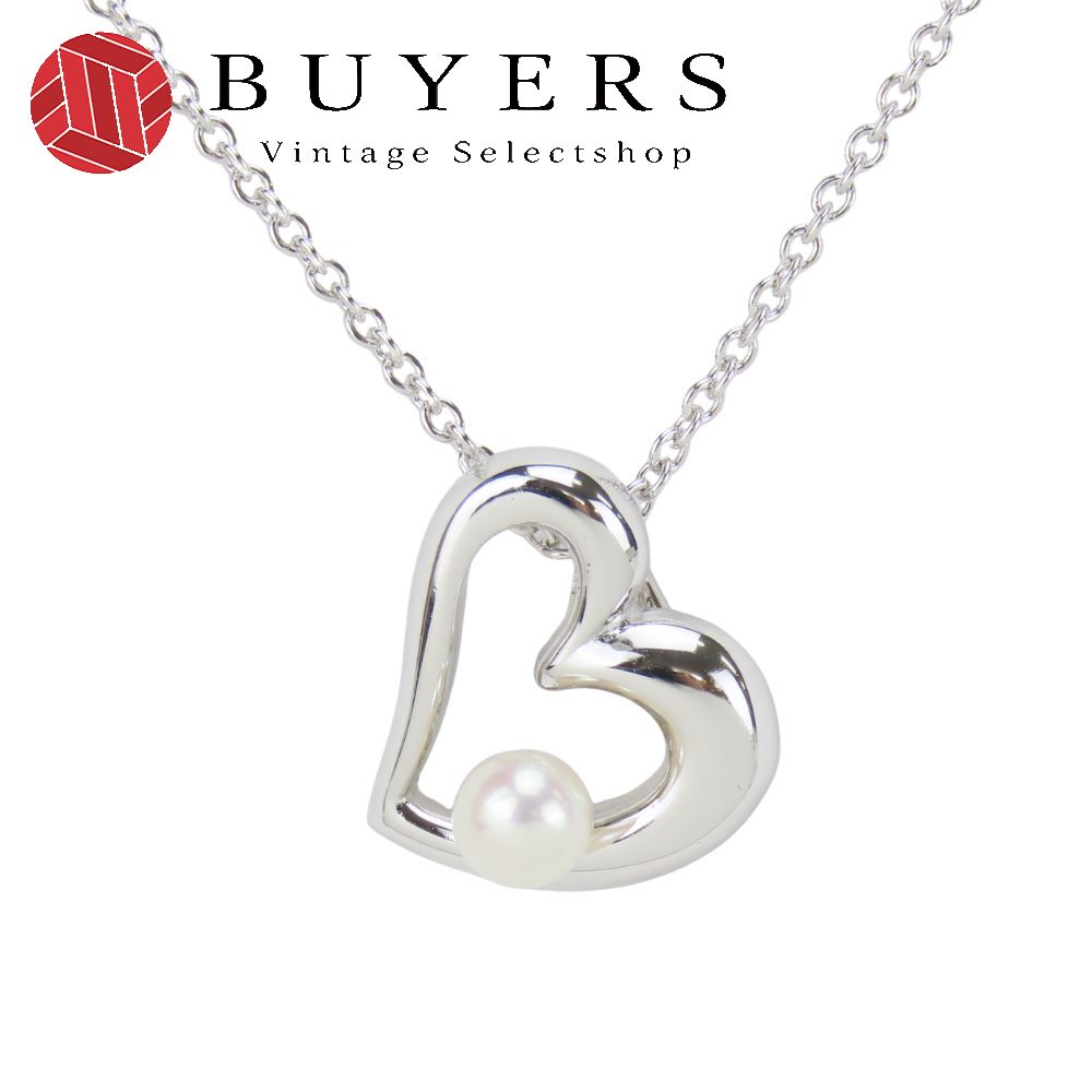 中古 ネックレス メタル パール シルバー ハート 田崎真珠 アクセサリー レディース 女性