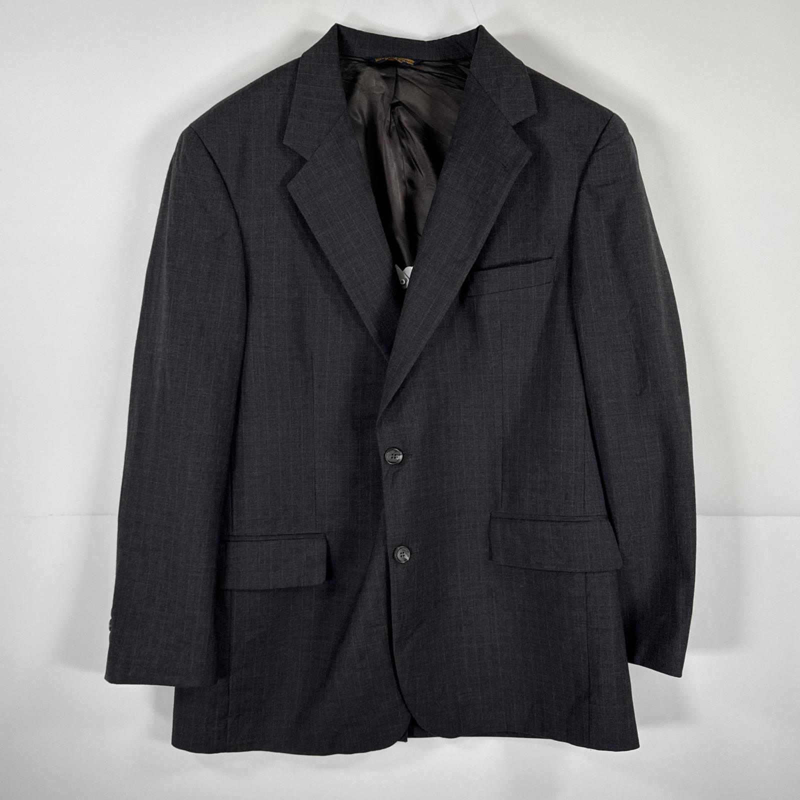古着 USA製 テーラードジャケット ブレザー L XL スーツ 42 ブラック ストライプ メンズ