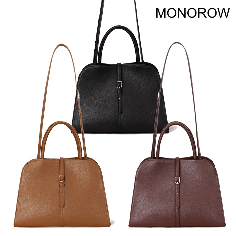 MONOROW BLANC MEDIUM BAG 2WAY 韓国ブランド 軽量 収納力 仕切り 内ポケット 自立 マグネット開閉 ショルダー ハンド 斜めがけ コーデ提案 パーカー ニット デイリー