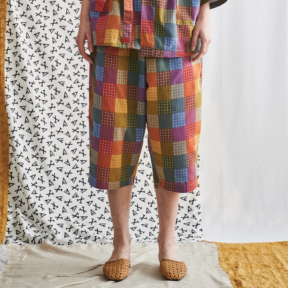 [送料無料]スミスアもーパッチワークワイドフィットパンツミックスカラー