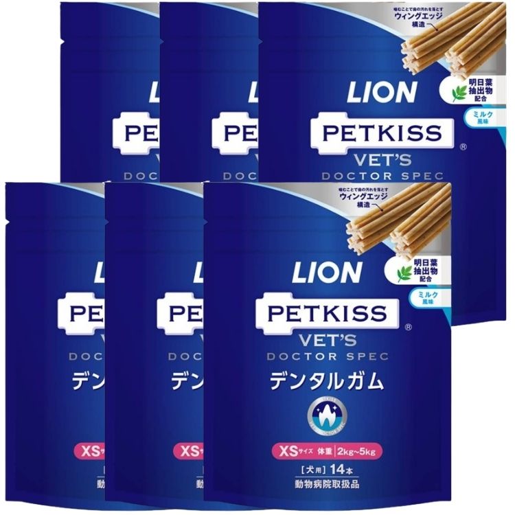 6個セット ライオン PETKISS ベッツドクタースペック デンタルガム XS 14本 犬用 デンタルガム