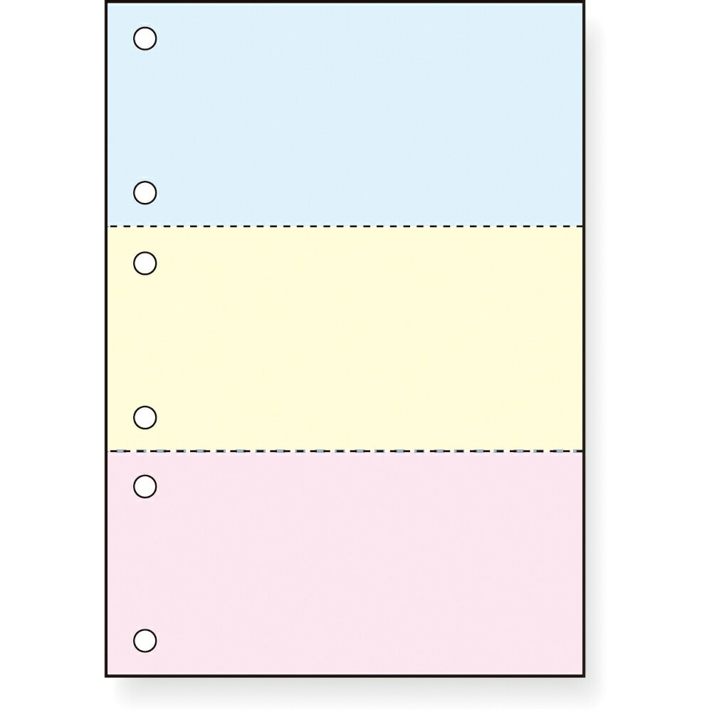 カット帳票 3分割 6穴 カラー1000枚 BMP-E03HC