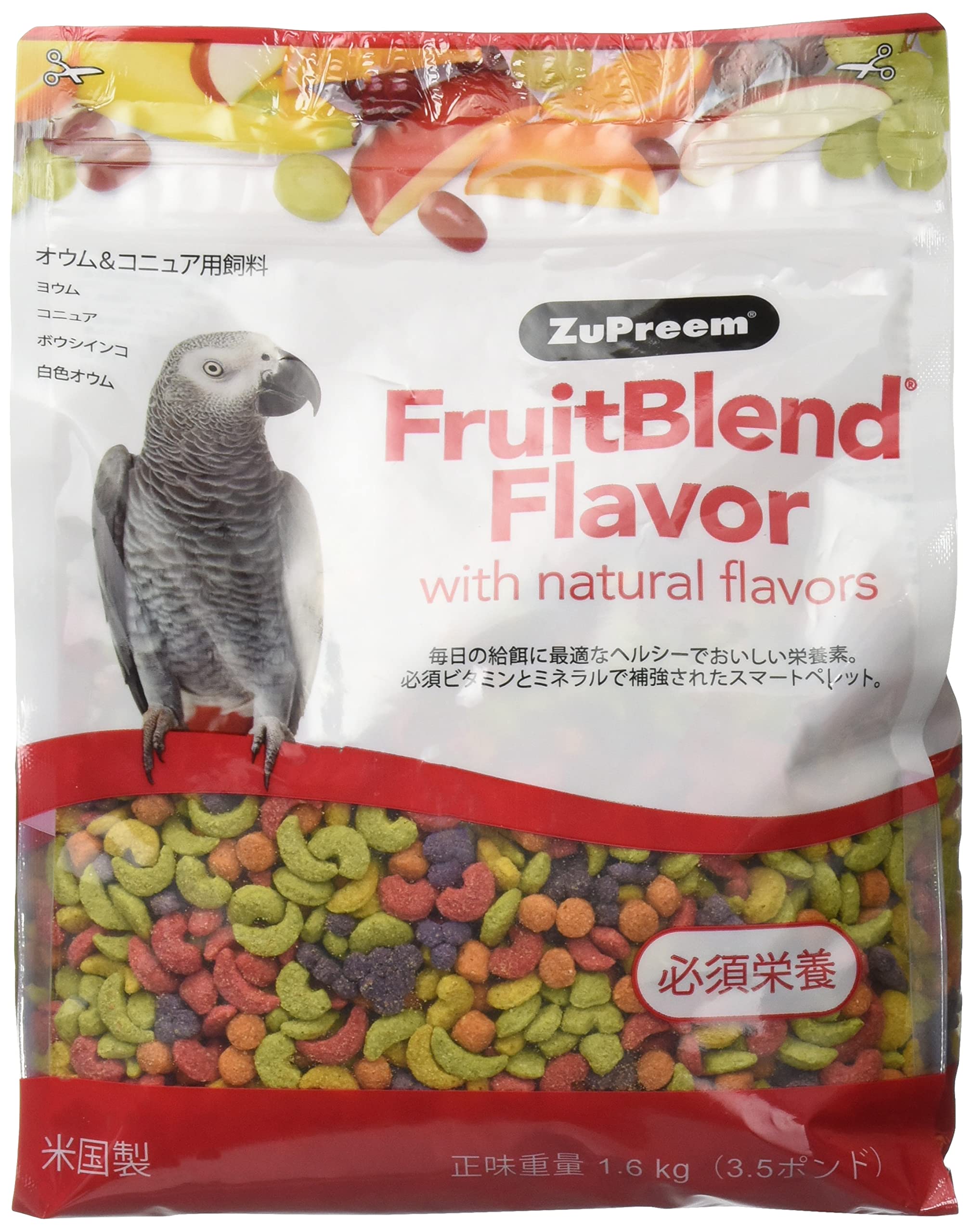 ズプリーム (ZuPreem) フルーツブレンド ML ヨウム・パロット・コニュア 1.6kg (日本語バージョン) フルーツ
