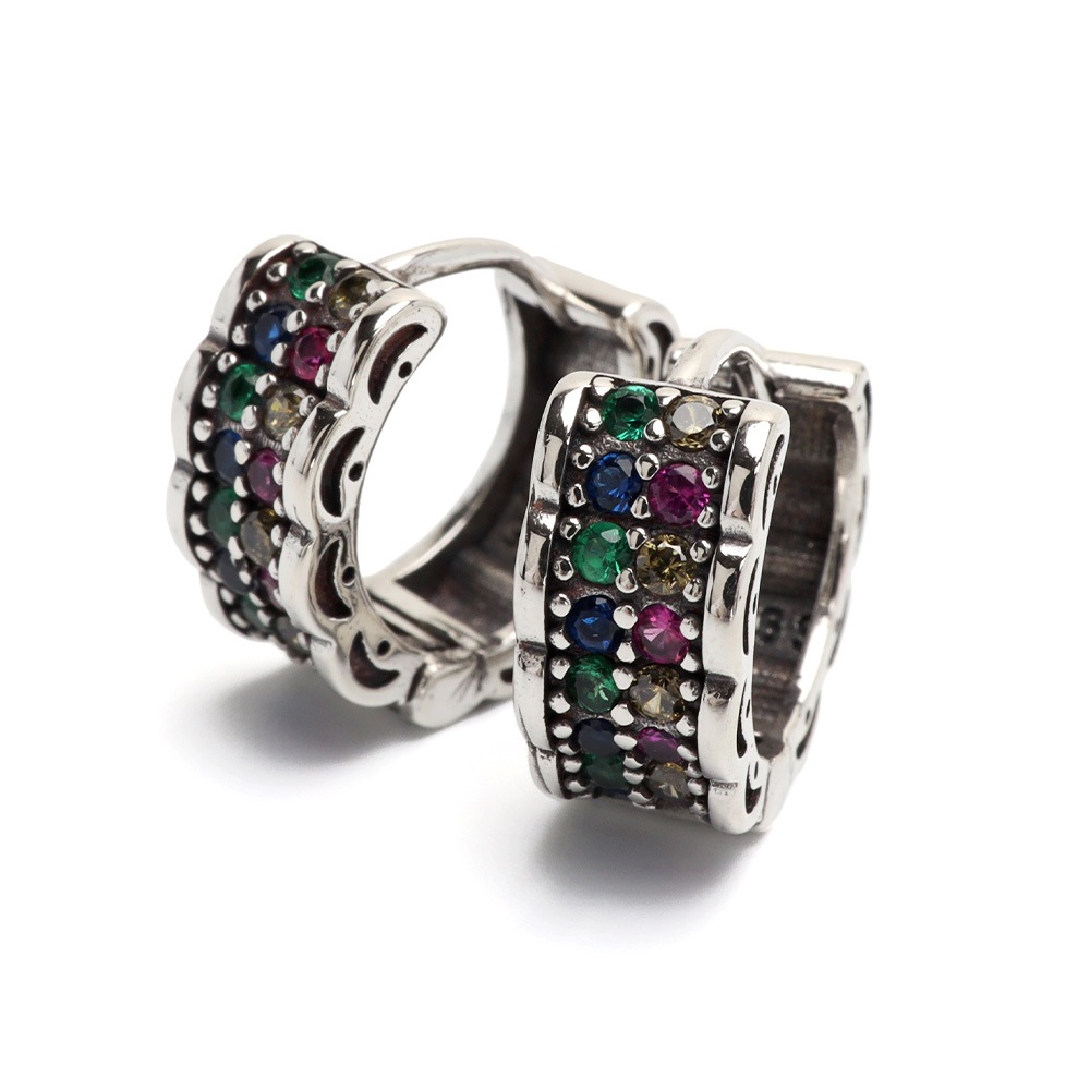 シルバー925 カラフルストーンピアス [ce440]