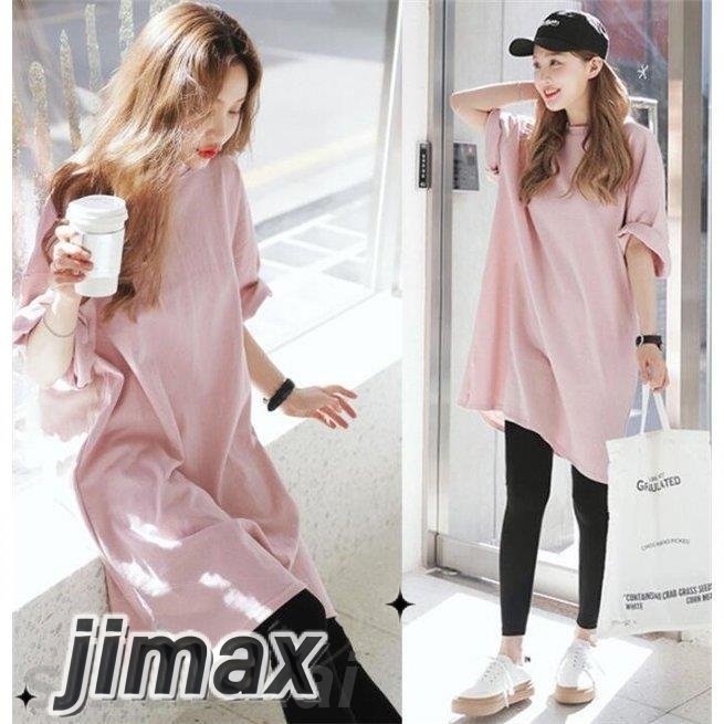 ロングTシャツ ワンピース レディース ロングT 膝丈 半袖 体型カバー チュニック ルームウェア 着痩せ 夏 通販 2020 ゆったり ホワイトデー