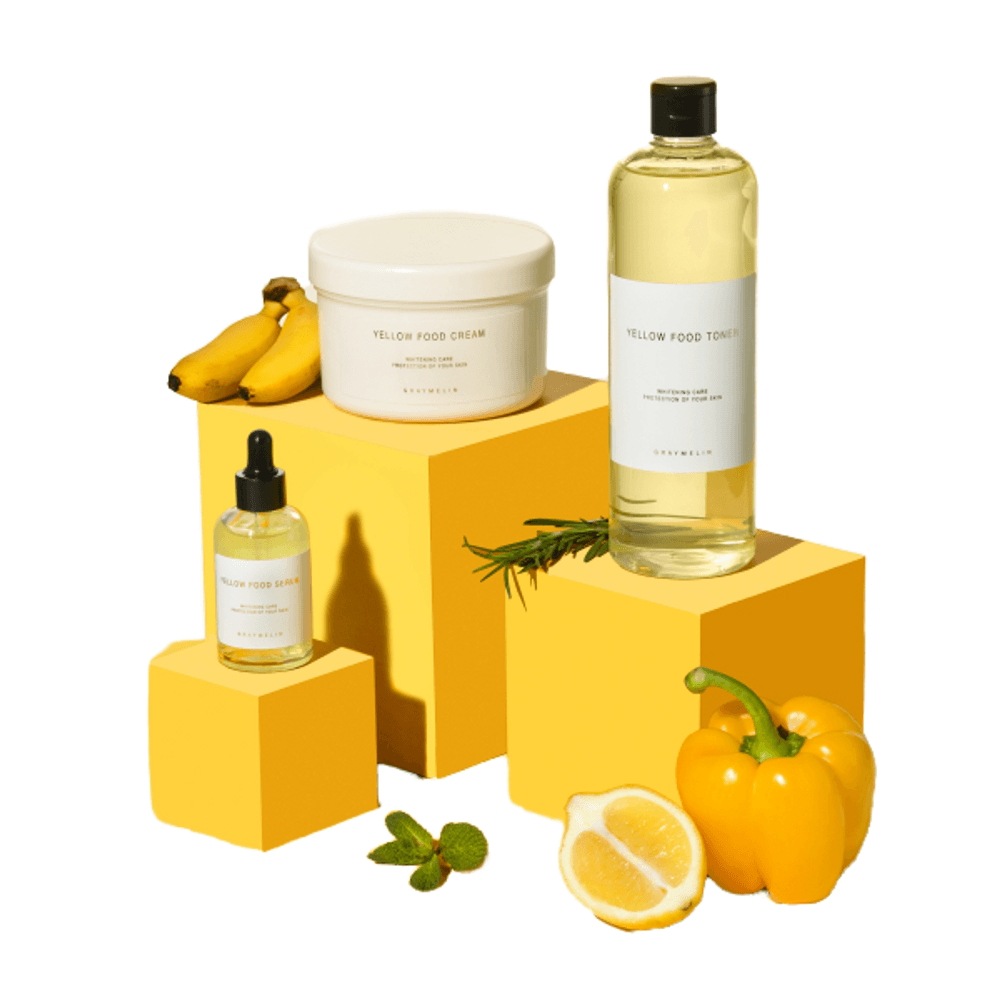 [SET][美白機能性] イエローフード 美白 栄養 スキンケア 3種セット (トナー 500ml+セラム 50ml+クリーム 500g)