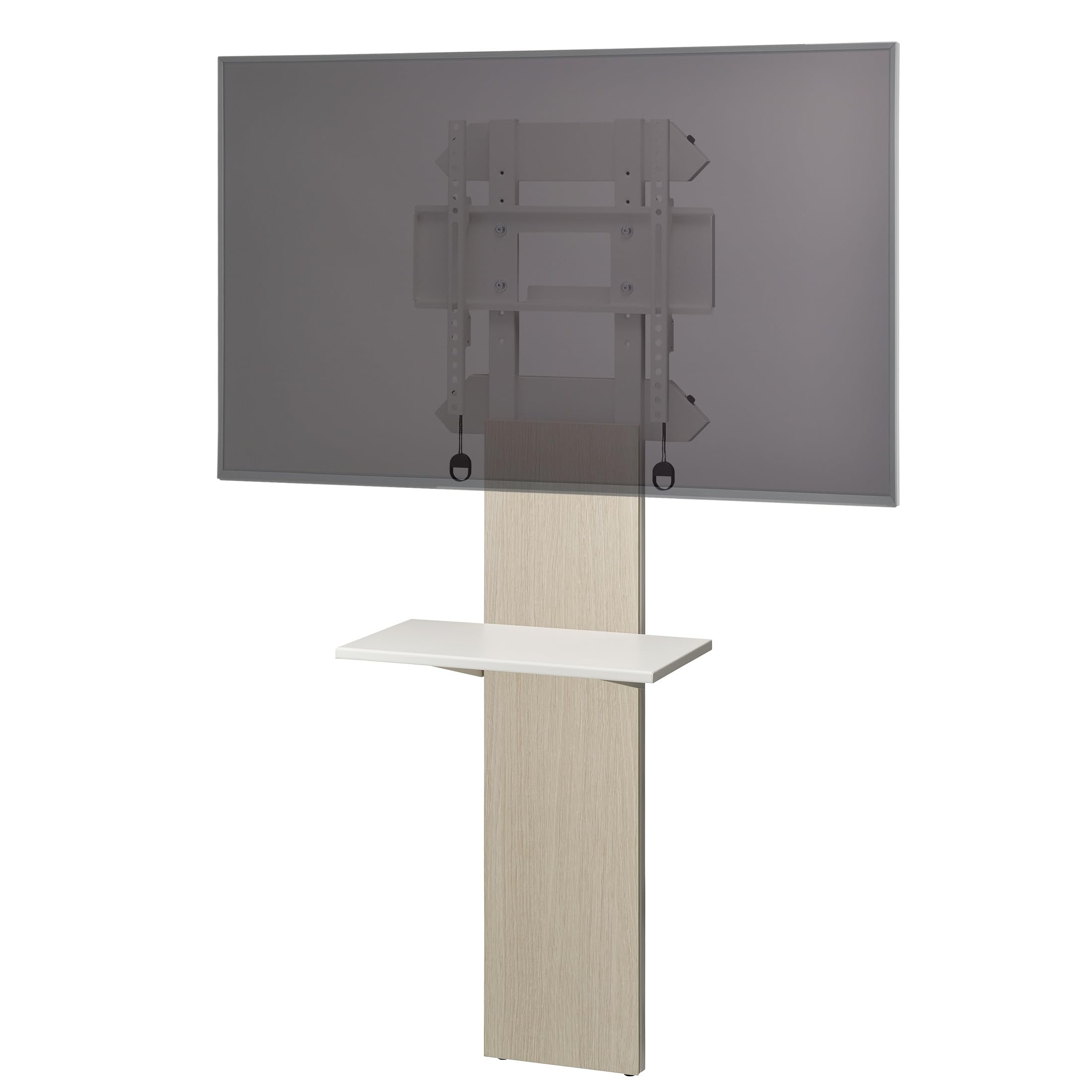 ハヤミ工産 テレビ壁掛金具 65V型まで対応 石こうボードステンレスピン止め 棚板1枚付き 賃貸物件にも対応 ホワイト EW-54W 69484