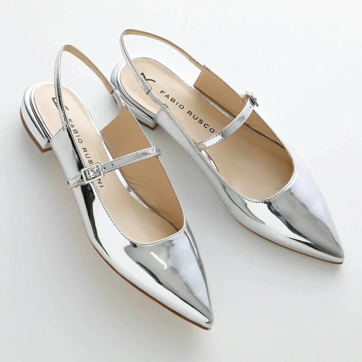 FABIO RUSCONI ファビオルスコーニ メリージェーン パンプス S-6298 SPECCHIO レディース レザー バックストラップ ポインテッドトゥ