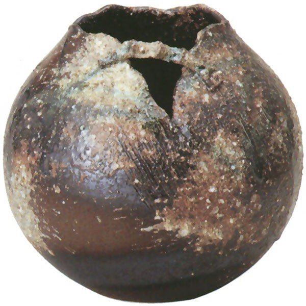 織部手付花瓶 6.5号 (信楽焼陶器花瓶花入れ花器)