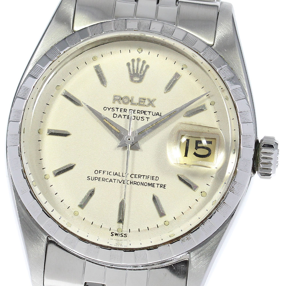 ロレックス ROLEX 6605 オイスターペーパチュアル デイトジャスト Cal.1065 リダンダイアル 自動巻き メンズ 保証書付き_803388【中古】