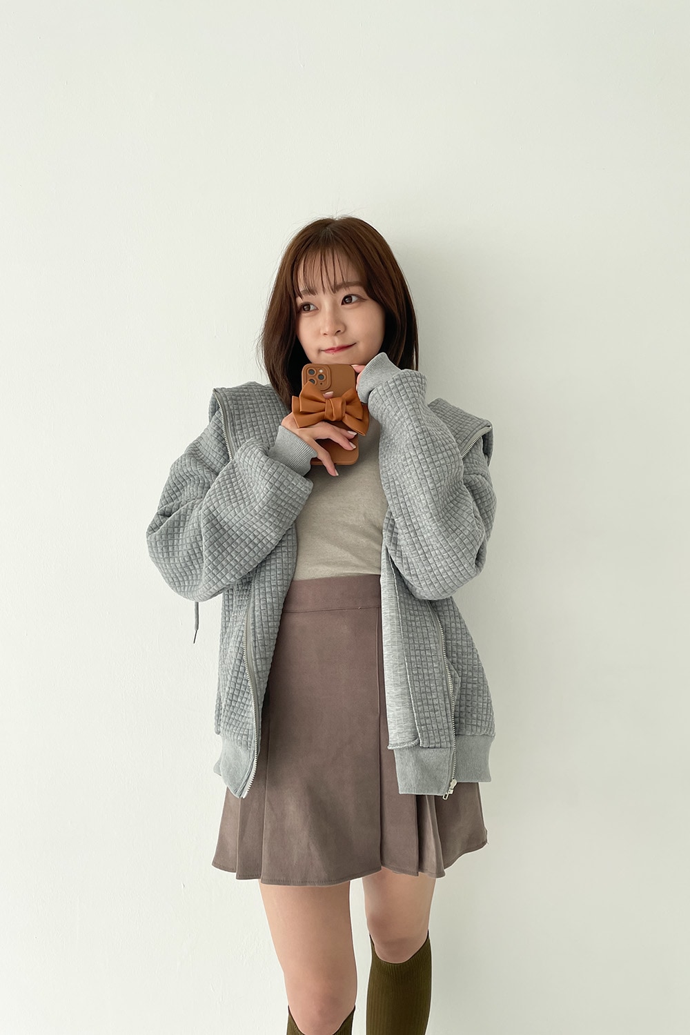 waffle zip-up hoodie (ソフトワッフル ジップアップパーカー)