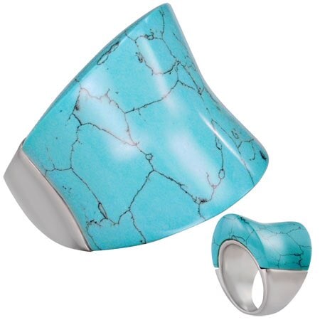 サドルターコイズリング（RBR090）指輪 24号 トルコ石 天然石 12月 誕生石 アジアン エスニック サージカルステンレス316L 男性 女性 プレゼント 中指 親指 r0434xxxxxxxx