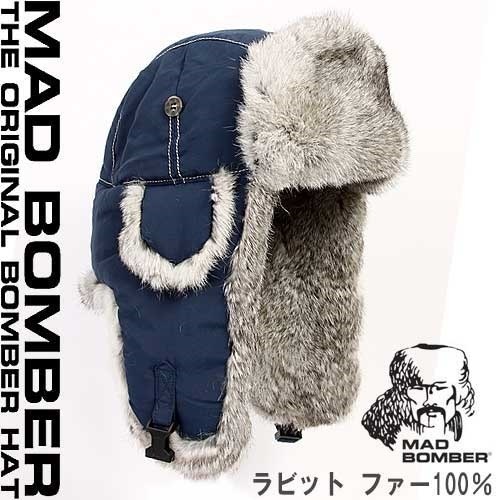304NVY MAD BOMBER hat ロシア帽子 マッドボンバーハット ラビットファー100％ 帽子 スキー帽子 アメリカブランド 防寒用 ボンバーハット パイロットキャップ 毛皮 冬帽子 キ 8,624円