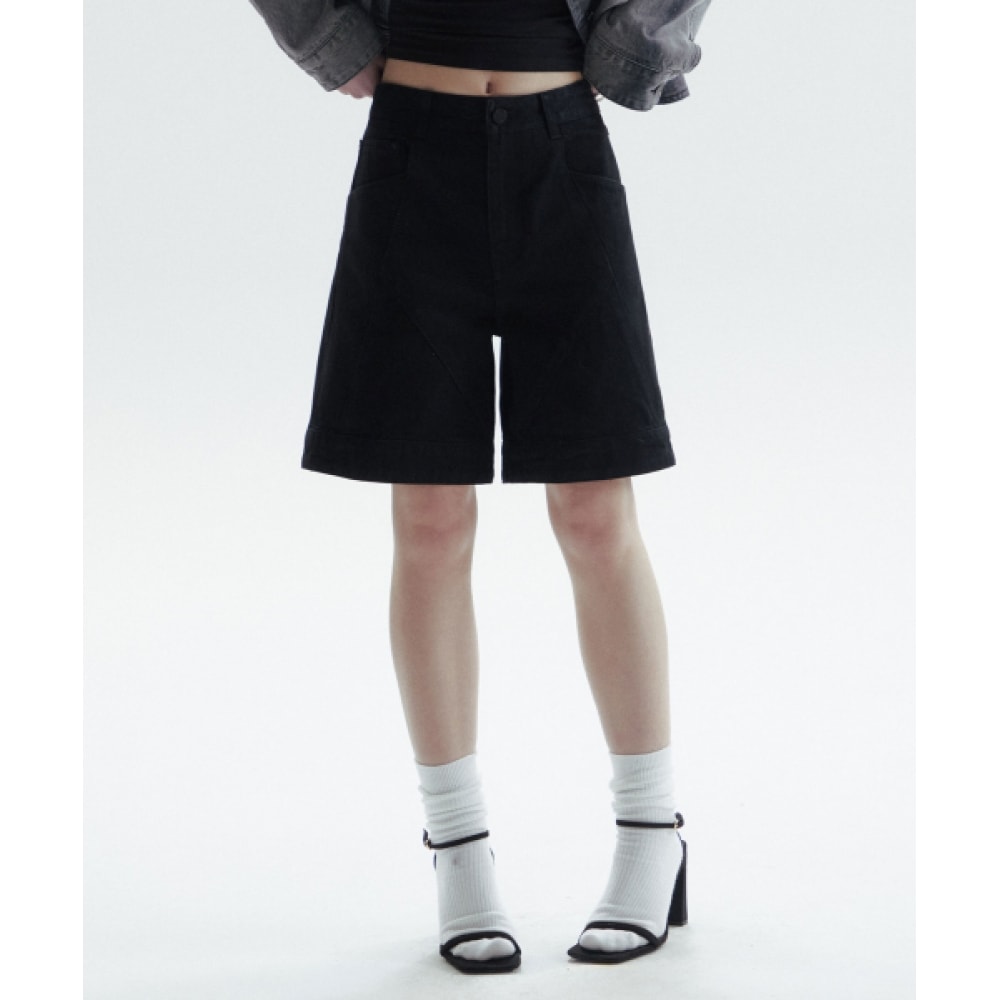 CHOWOO フォルディッド ヘム ショーツ-ブラック(レディース) 14,165円