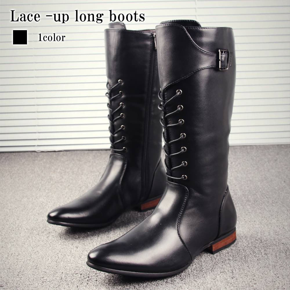 ブーツ メンズ レースアップロングブーツ ブーツ黒 秋 革 幅広 ファスナー 防寒 ルーム スエード 暖かい 靴 フロント 防水 ブランド 春 冬 シューズ ワーク 軽い 完全 夏 サイドジップ 滑ら