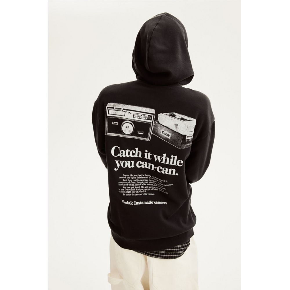 H&M ルーズフィットパーカーブラック/コダック