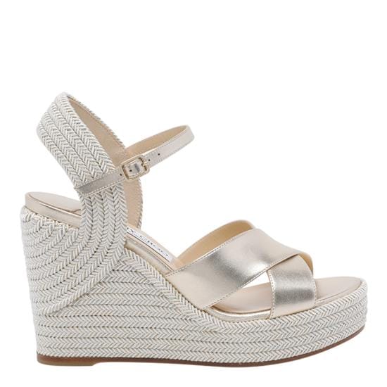 JIMMY CHOO Women Sandals DELLENA 100 NMWCHAMPAGNE Gold