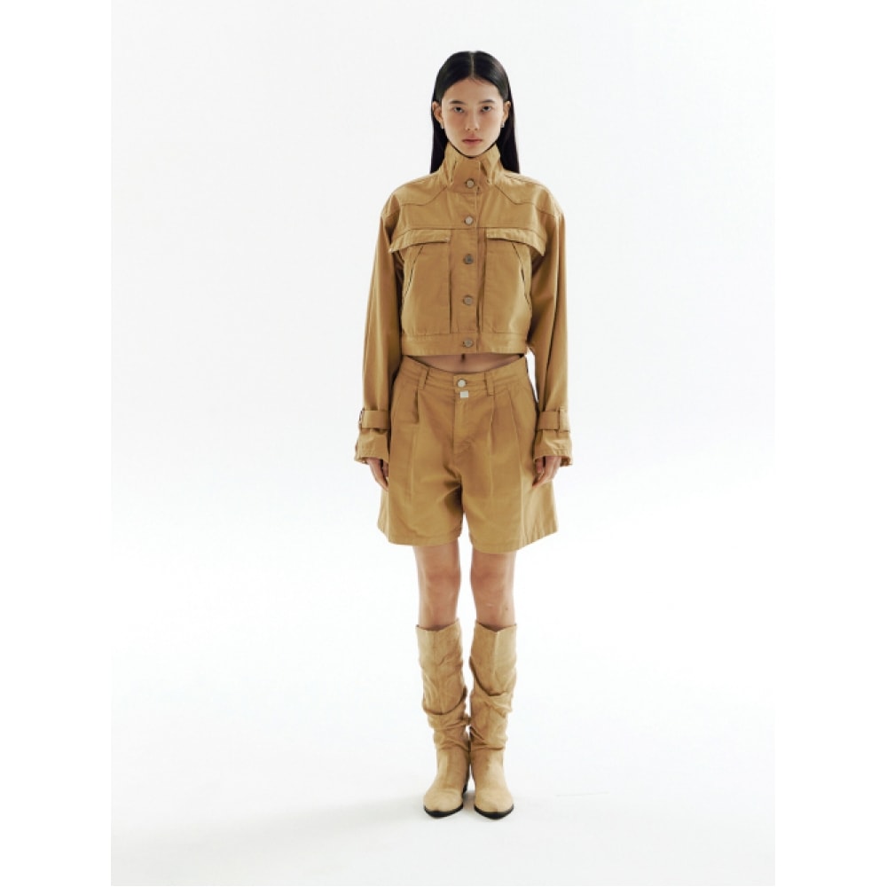 CHOWOO オートミールハイネッククロップジャケット_CW1A_T16WOT