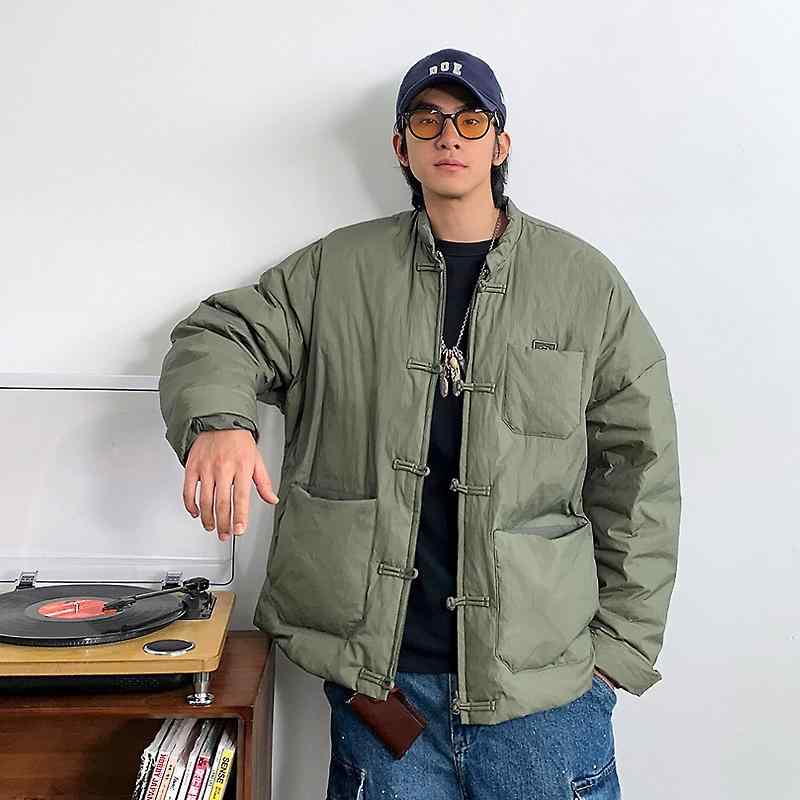 秋冬 コーデ メンズ 服 シンプル ファッション オシャレ 大人 かっこいい 大きいサイズ ストリート 紳士服 スタンドカラー ダウン ジャケット スーツ レトロ カジュアル