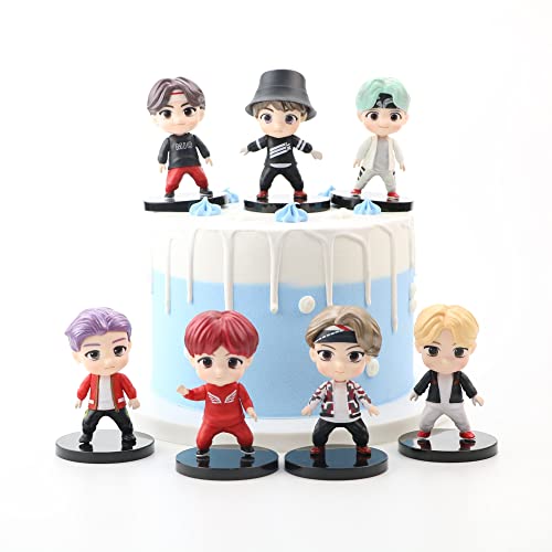 BTSのケーキトッパーキャラクターセットアクションフィギュアのおもちゃケーキトッ
