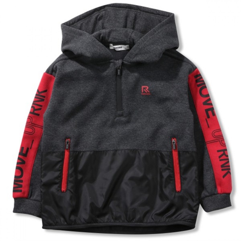 [レノマキッズ] 男の子用スリーブロゴポイントフード付きTシャツ_R1845T519