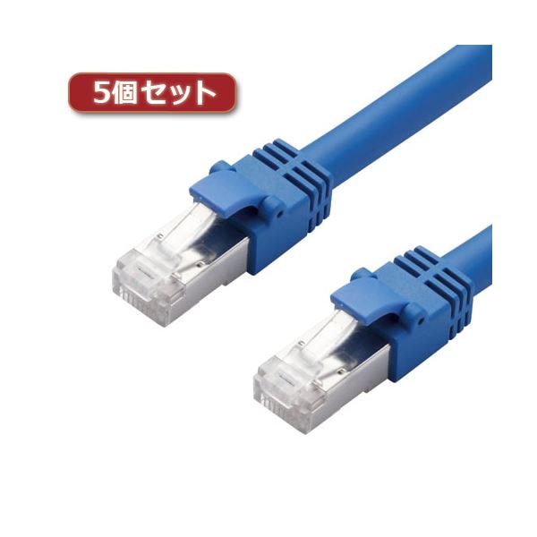 (5個セット) エレコム LANケーブル/CAT7/10m/ブルー LD-TWS/BU10X5