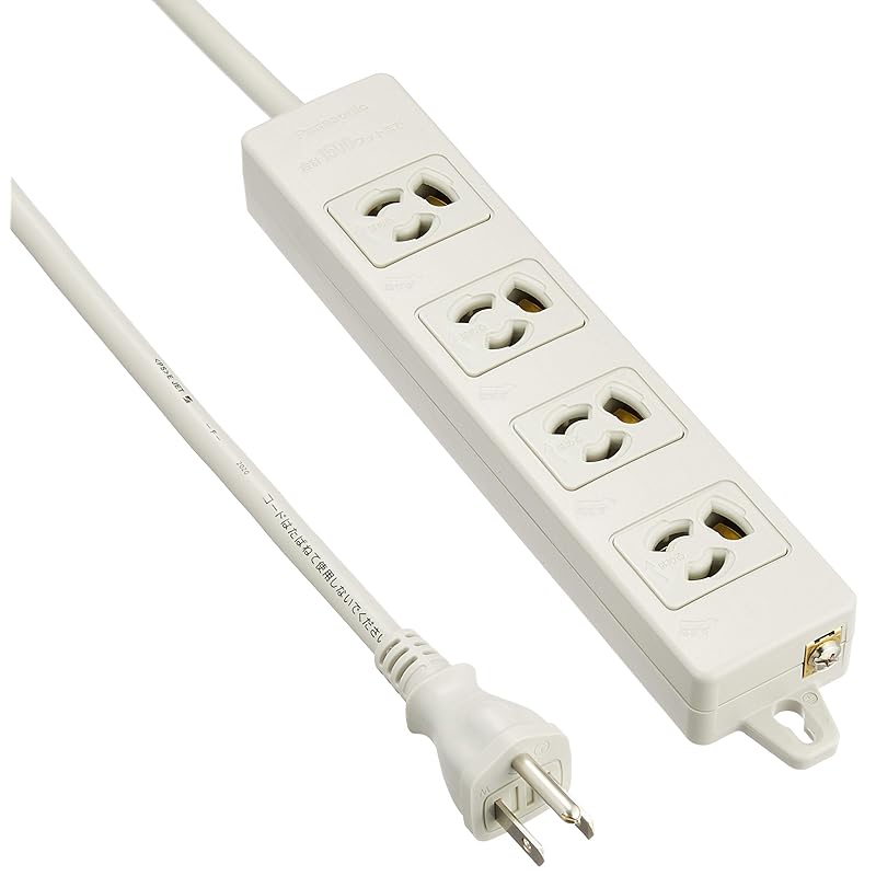 即納：パナソニック(Panasonic) 電源コンセント OAタップ(接地15A抜け止め形) マグネット付 4コ口 グレー コード長5m WCH2454H 5,097円