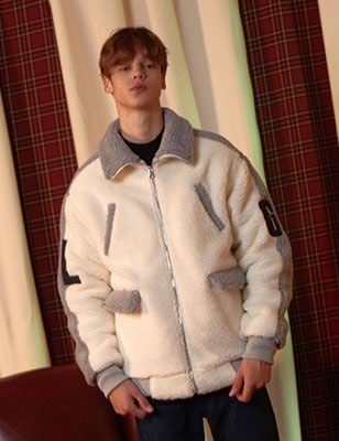 [LIBERTENG]韓国ファッション/ヘビーフリースアクタージャケット/グレー/ユニセックス/ ペアルック/